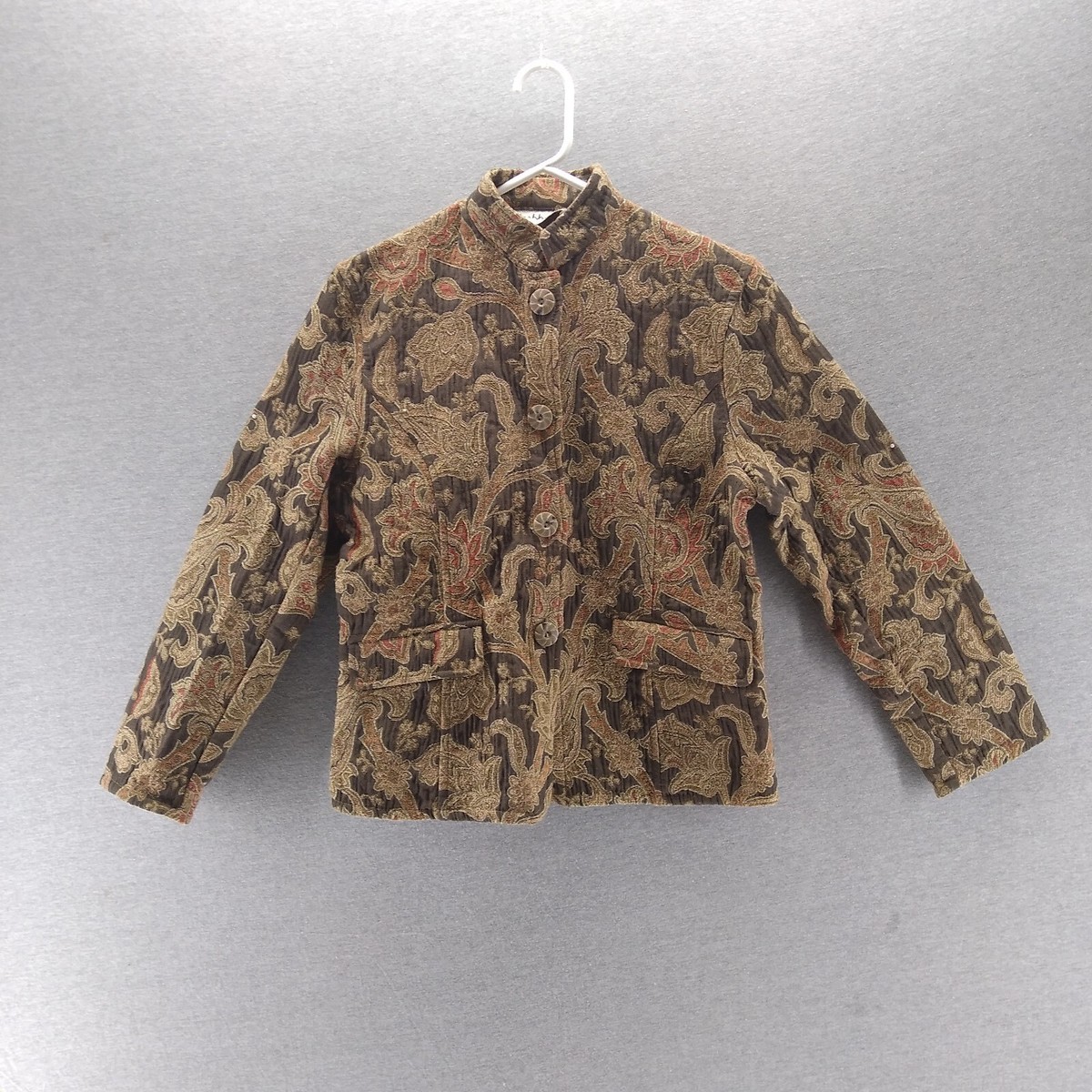 Flashback Jacket Tapestry Size L Petite Vintage Textured Brown | eBay