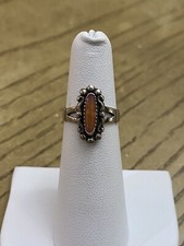 Wheeler Vintage Designer Sterling Silver Designer Ring With Orange Stone Size 5