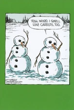 Smell Like Carrots Snowman Box of 12 Dave Coverly Funny Christmas Cards