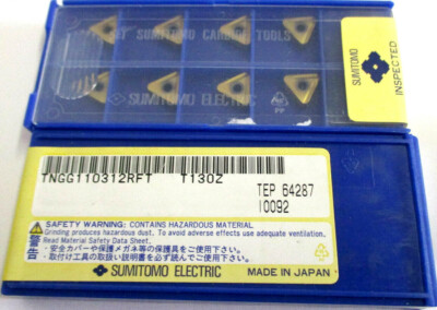 10 Inserti In Metallo Duro Sumitomo WCMX040208FN ACZ330, Nuovi Di Zecca - Per Tornitura CNC
