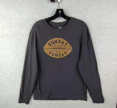 Life Is Good Mens Shirt Small S Black Tee Sunday Funday Football Casual Dad