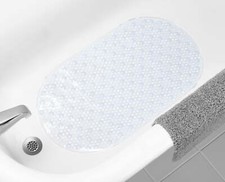 16" x 27",Oval Bubble Bath Tub Mat, Clear, Non-Slip