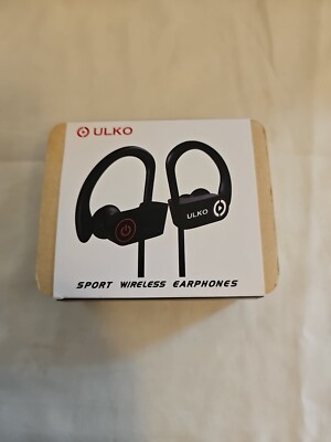 Ulko Wireless Bluetooth Headphones, Best Sports Earbuds BLACK New 