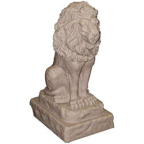 Estatua de león guardián jardín escultura exterior porche patio trasero decoración 28 pulgadas NUEVO Foto 3 de 4