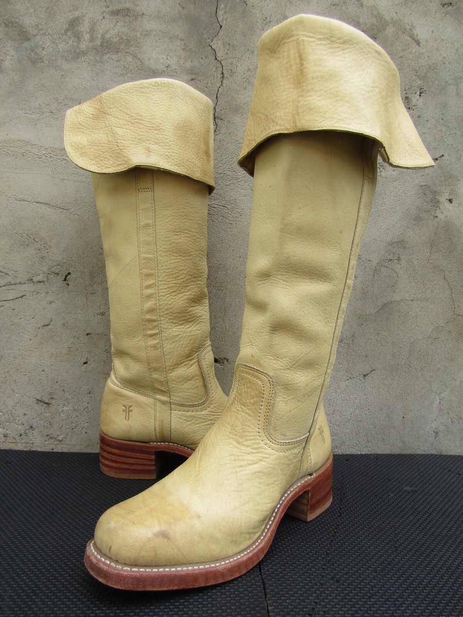Rare Vintage Frye Banana Leather Campus OTK Over the Knee  display picture 3