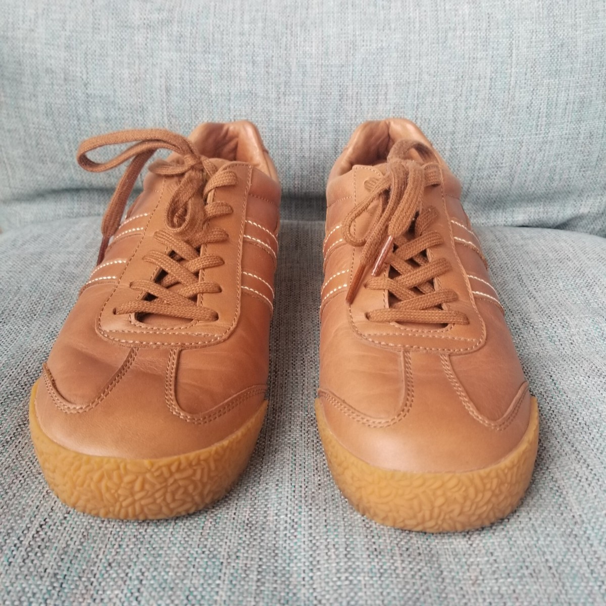 gola harrier tobacco Gola Slightly Alabama Harrier Low Top Trainer Sneaker Tan Leather Hand  Finished