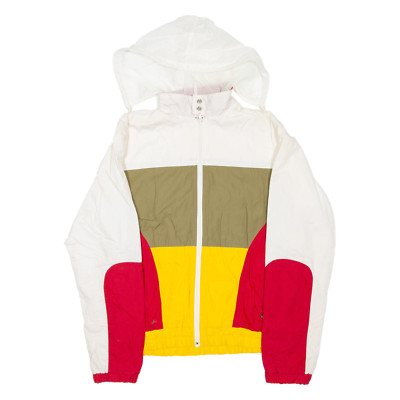 Herren Jacke Rot Kapuze Colourblock M