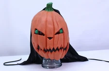 VTG Paper Magic Group 1996 Halloween Mask Evil Jack O Lantern Pumpkin Full Hood