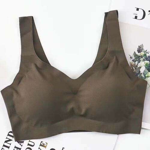 Detachable Chest Pad Pull Up Bra Underwear 2024 Women's Seamless Ice Silk Bra - Picture 11 of 16