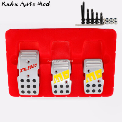 3pcs/set Momo R3000 Silver MT Car Aluminum Non Slip Gas Brake Pedal Pad Covers