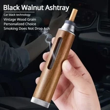 Wood Ashtray Tray Soot Cover Portable Ashtray for Car Smoking Accessories