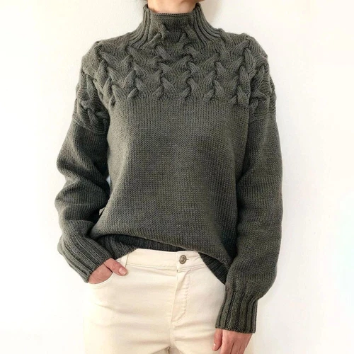 Damen Frauen Strick Rollkragen Pullover Langarm Winter Warm Pullover Oberteil! - Bild 4 von 33