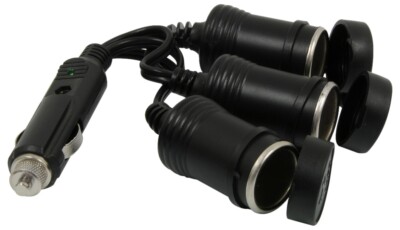 RoadPro RPPSP-211 3-Way 12V Power Supply Socket Splitter w/ LED Indicator 10 Amp