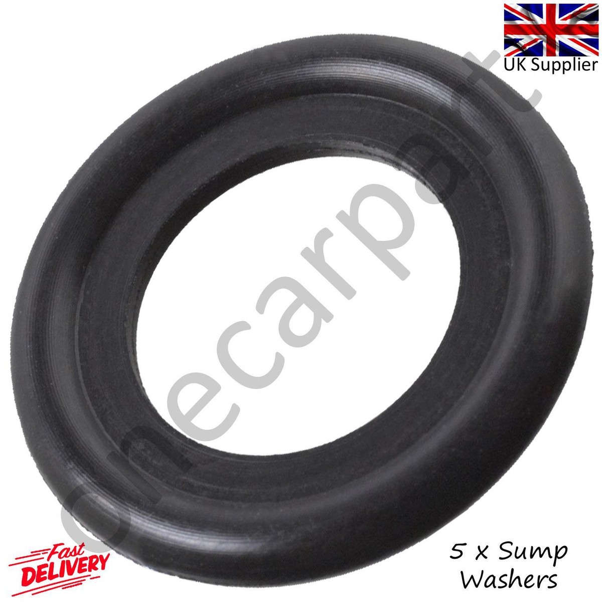 100 Pack Nitrile Rubber Sump Plug Washers For Ford, Land Rover, Jaguar - 13mm ID