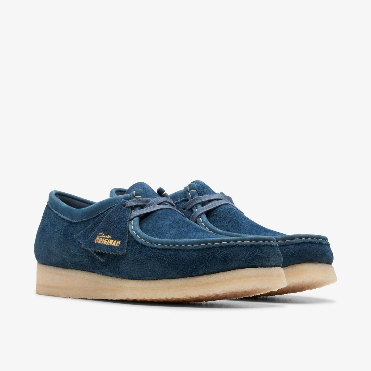 26175709] Mens CLARKS WALLABEE - NAVY/TEAL SDE | eBay
