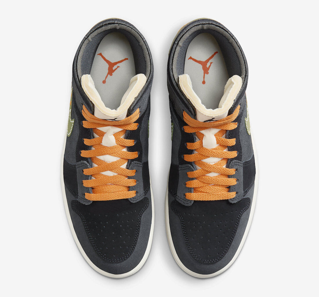 Air Jordan 1 Mid SE Craft Anthracite/Bright Mandarin FD6817