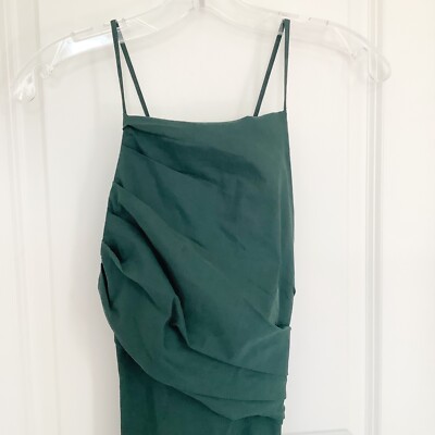 NWT ZARA Ruched Mini Bodycon Dress Size Small Green | eBay