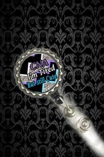 CNA I'm tired but still cute work Retractable Reel ID Badge Holder nurse chevron