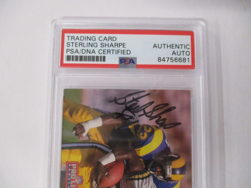 Sterling Sharpe Packers NFL Autographed 1991 PL Football Card #6/9 PSA Slab 1 - Picture 2 of 8
