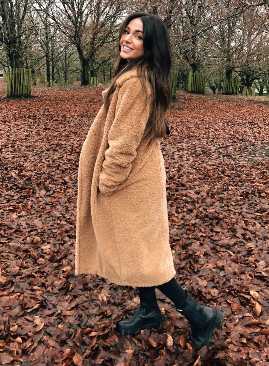 Tie waist teddy best sale coat