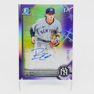 BENJAMIN COWLES 2022 1st Bowman Chrome Purple Refractor Auto /250 🔥
