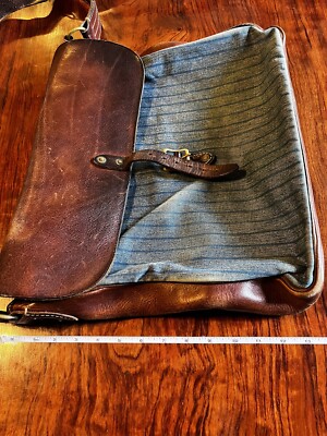 バッグ RRL Denim Learher Messenger Bag RRL Leather Denim Canvas Wabash Satchel Shoulder Messenger