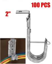 100 Pcs 2" J Hook Ceiling Mount Hanger CAT6 CAT5 Network Wire Cable Management