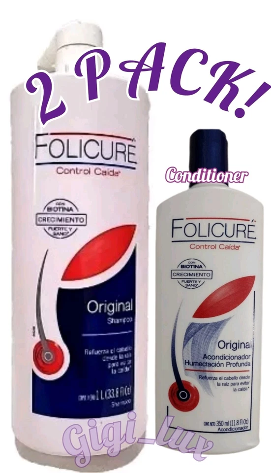 2X Folicure SHAMPOO & CONDITIONER Original 1 LITER X-Large Pump & 350mL COMBO!🔥 - Image 3 of 3