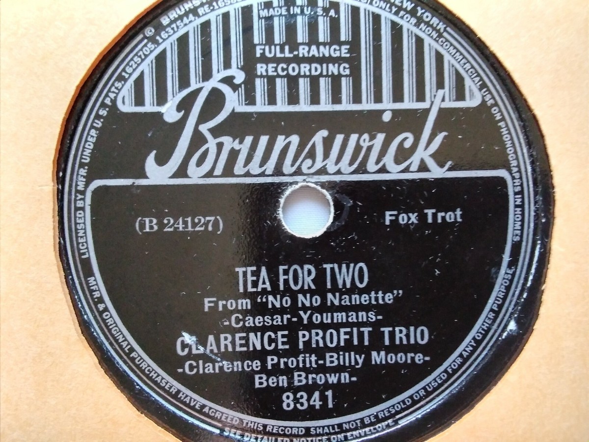 Clarence Profit Trio 78rpm Single 10-inch Brunswick Records #8341