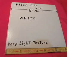 1 pc.  White Ceramic Floor Tile:  8" X 8" very light textured, New Old Stock