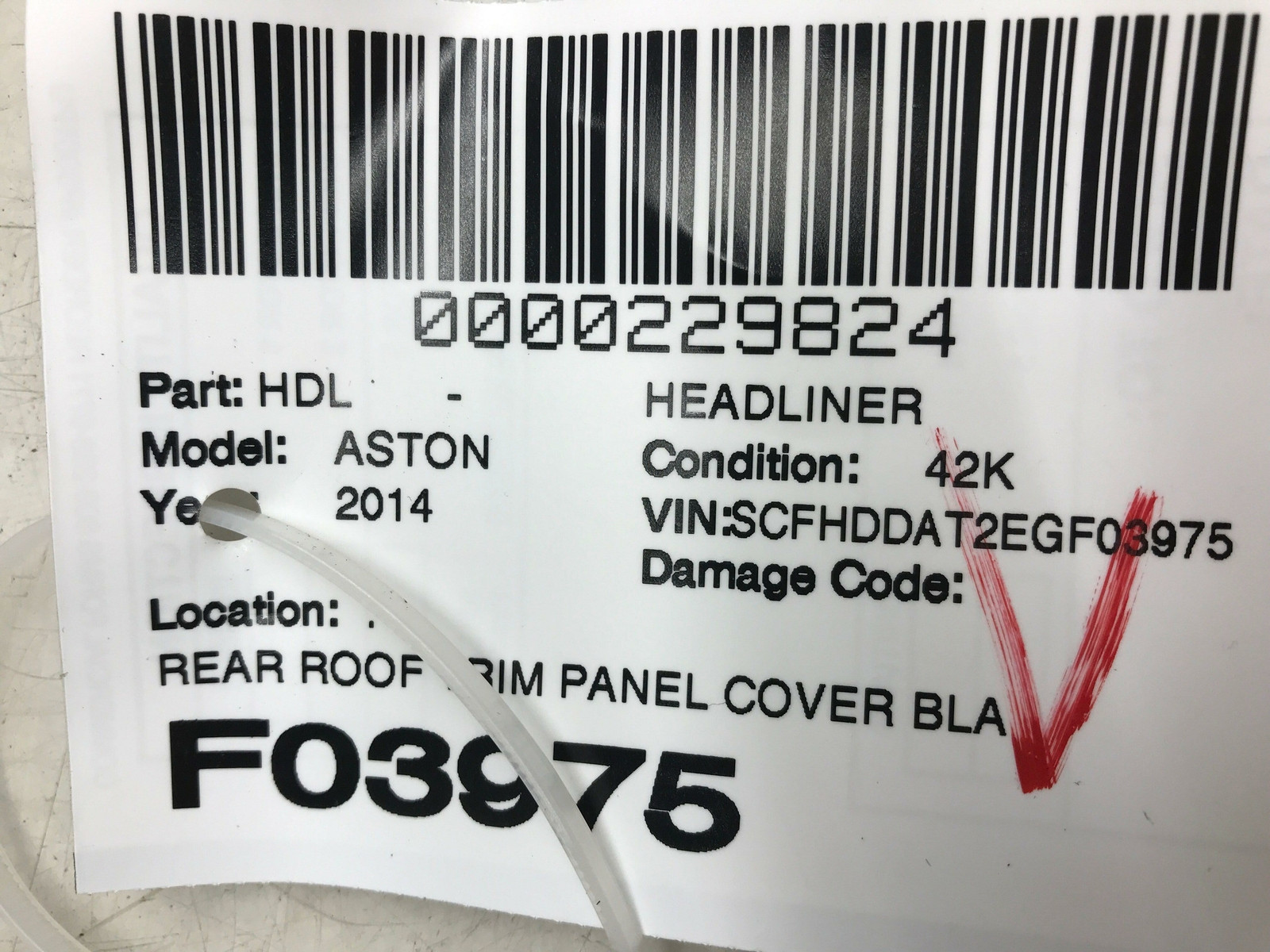 Aston Martin Rapide S 2013-2018 Rear Cover panel Black