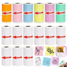 15 Rolls Thermal Sticker Paper 53x28mm for Phomemo T02/M02/M02S/PRO Mini Prin...