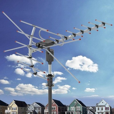 Leadzm 8M 360°Rotat 1080P Outdoor Amplified HD TV Digital TV Antenna Long Range