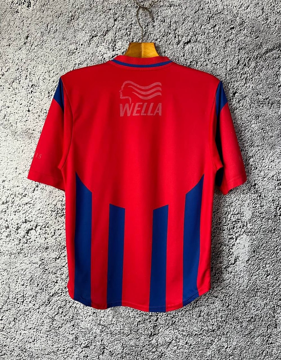 Nike FC Basel Vintage Home Jersey Red Blue Football Shirt Size XS