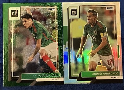 2022-23 Panini Donruss Edson Alvarez Green Holo + Andres Guardado Silver Prizm