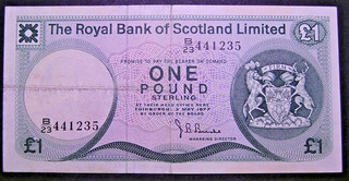 9159) Schottland ★★★ 1 Pfund 1977 ★★★