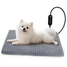 Cat Heating Pad, Waterproof Heated Cat Dog Bed with Small: 18"x16" Gray