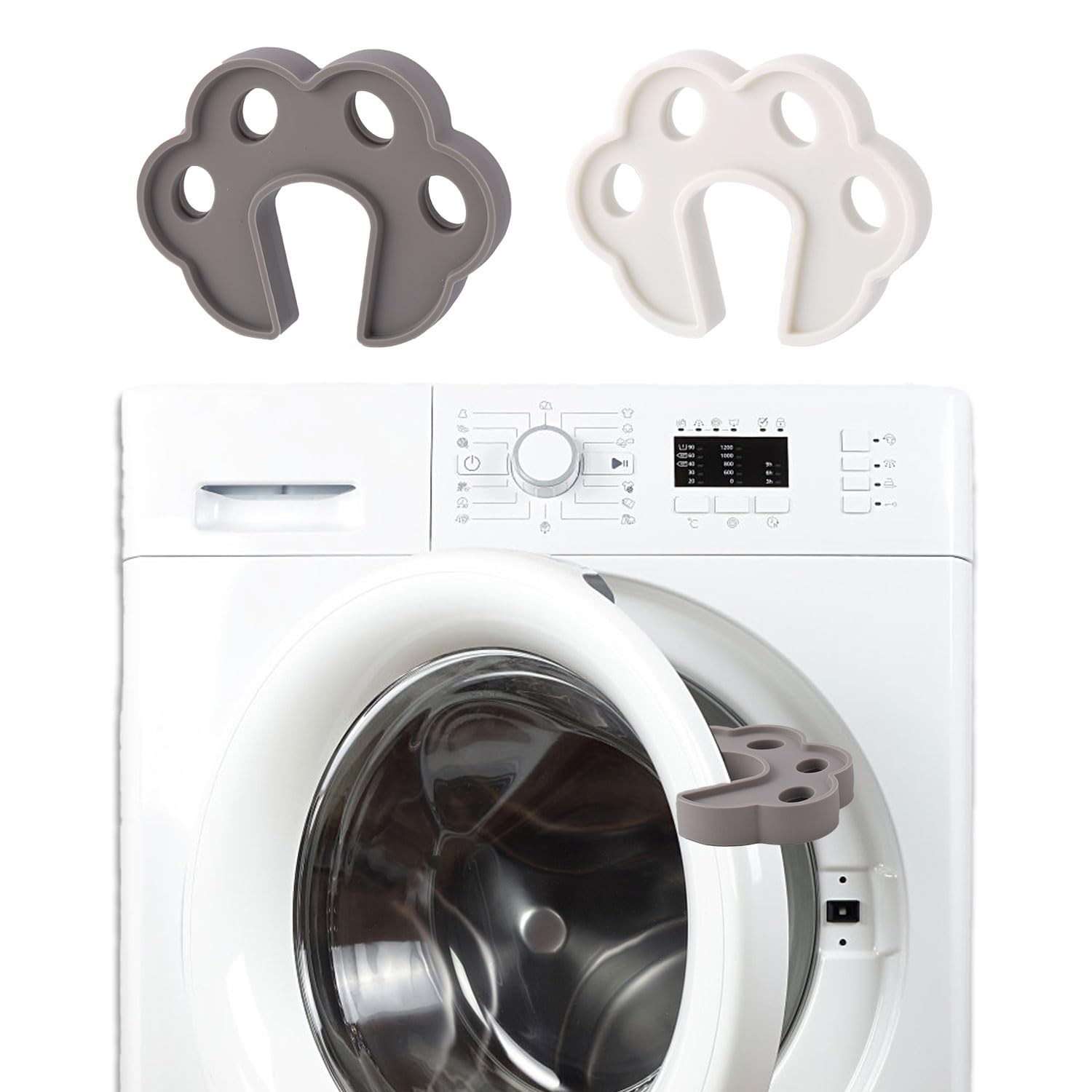 Support de porte pour machine à laver gris en silicone idéal pour buanderie familiale