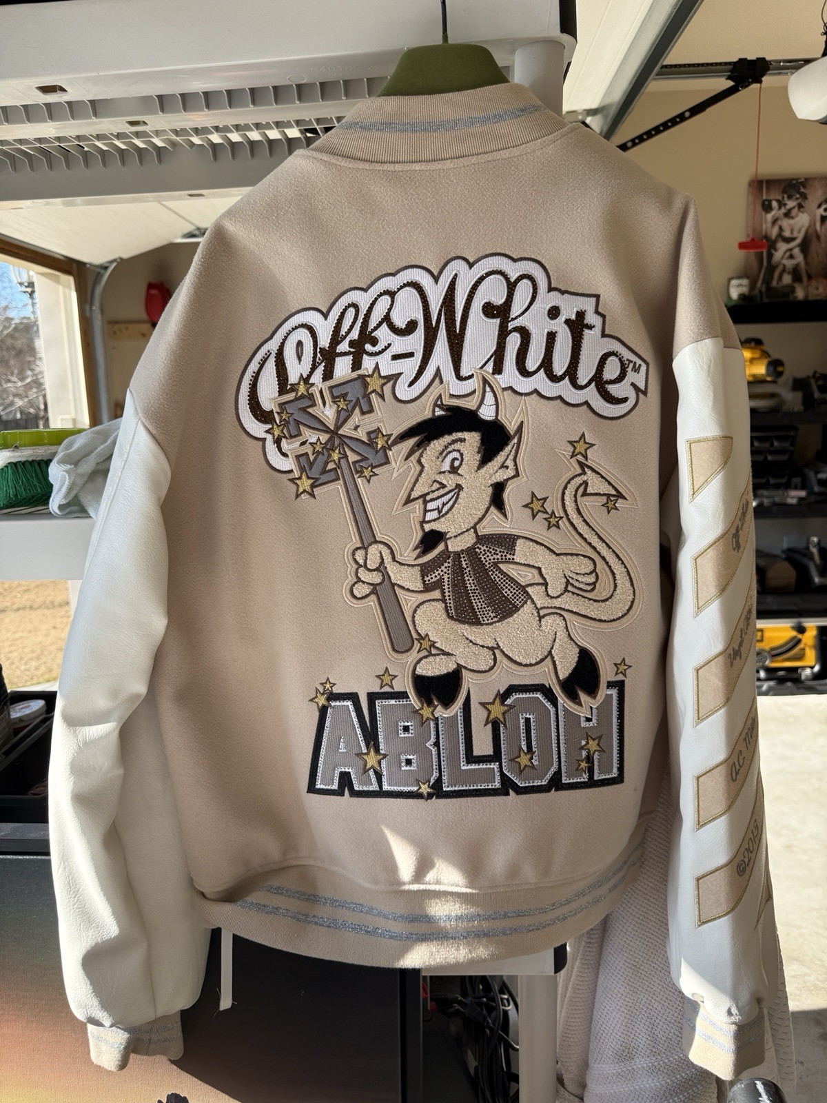 Off White Varsity jacket Men’s Large - image 2