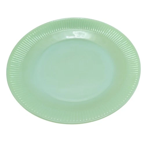 Vintage Fire King Jadeite Green Oven Glass Dinner Plate Jane Ray Ribbed Edge 9in