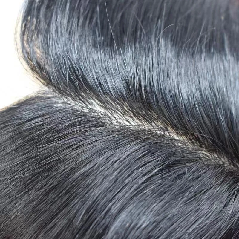 Sistemas de cabello humano Toupee completo de polietileno para hombre sistema de reemplazo de pieza de cabello de piel delgada Foto 2 de 4