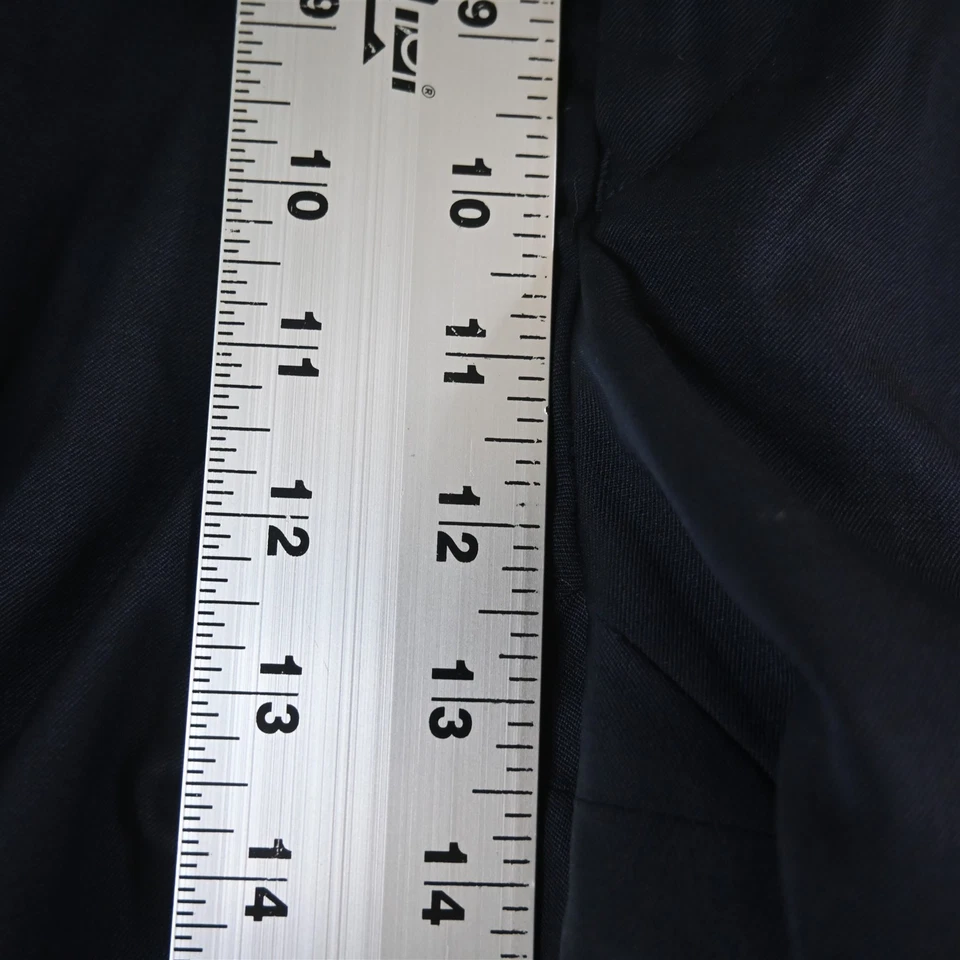 NEW Chaps Ralph Lauren 38x32 Navy Blue 100% Wool Pleated Cuffed Dress Mens Pants - Image 3 of 4