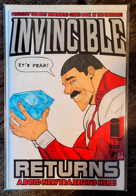 Invincible Returns #1 Sketch Cover   Original Thragg Artwork Hand Drawn (By Me)
