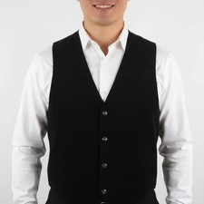Paragraff Men's Black Snaps Leather Cowboy Grunge Biker Exclusive Vest Size M