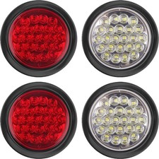 4pcs 4 Inch Round Led Stop Turn Tail Brake Backup Reverse Lights 24 Led Water... 4pcs 4 Inch Round Led Stop Turn Tail Brake Backup Reverse Lights 24 Led Water...