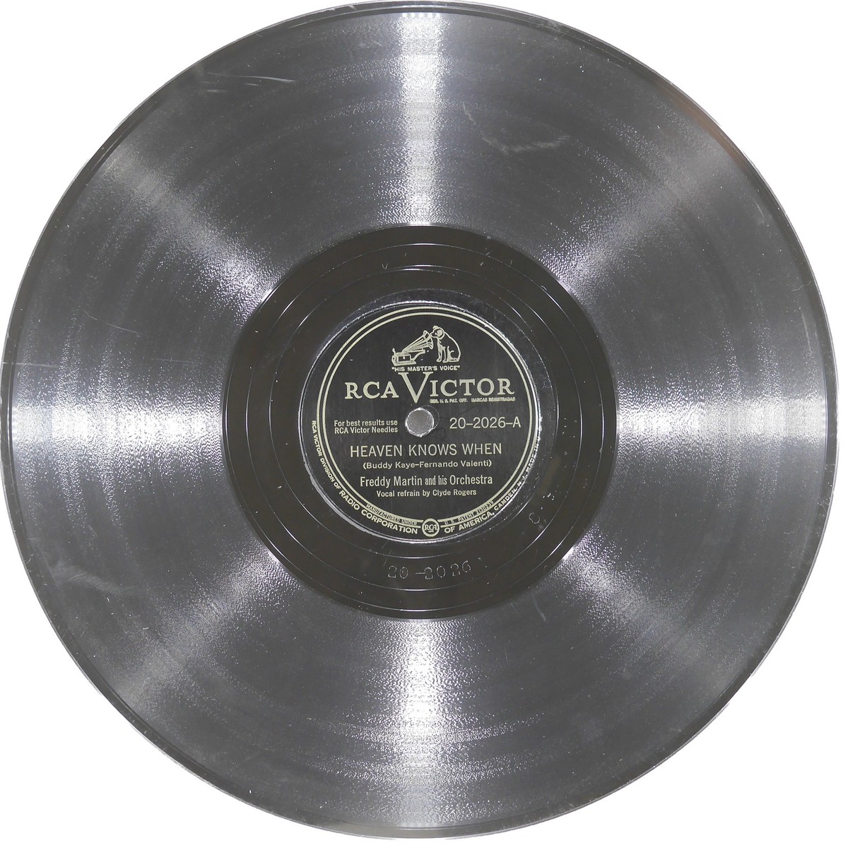 FREDDY MARTIN Heaven Knows When / Managua, Nicaragua RCA VICTOR 20