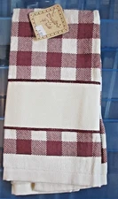 Crafter's Pride Carolina Check Cross Stitch Towel - Cranberry - 14 ct