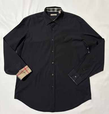 BURBERRY Shirt Large Classic Black L | eBay