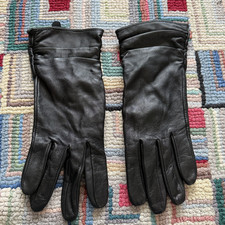 VTG Black Driving Leather Gloves Women Size Large Made in Philippines