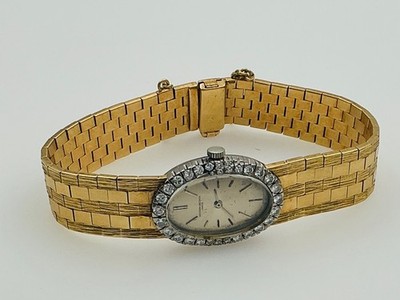 18K Yellow Gold Vacheron & Constantin Ladies Factory Diamond Watch Vintage